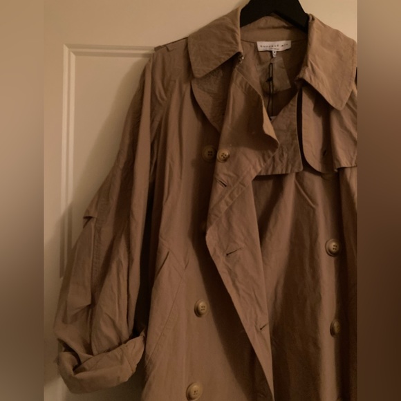 Current Air Los Angeles NWT aside M oversized khaki trench coat - Picture 2 of 5